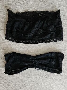 Free People Black Lace Bandeau & Tube Top Set
